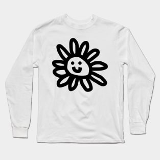 Daisy Face Black Line Long Sleeve T-Shirt